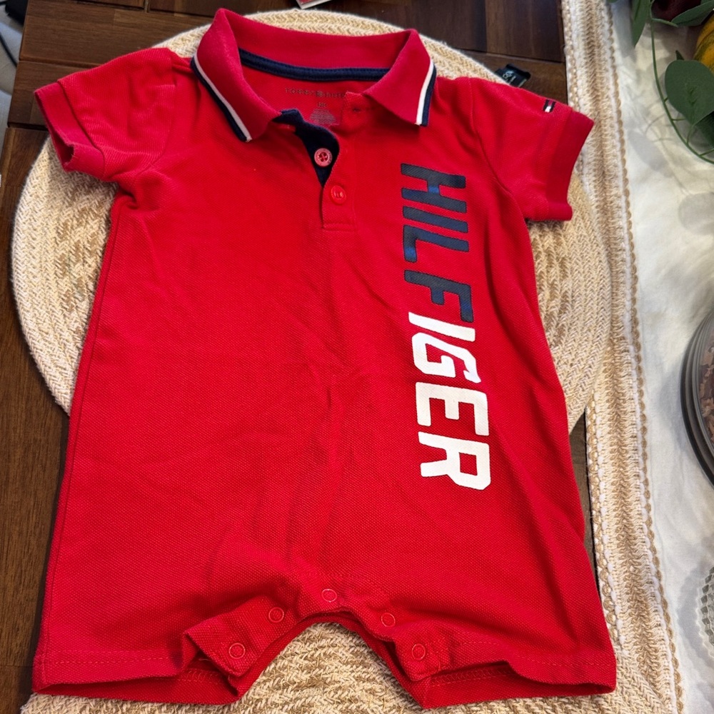 Tommy Hilfiger Bold Red Infant Romper